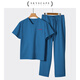 碧連天高端抗菌洗手衣醫(yī)生工作服定制印logo手術(shù)室醫(yī)護人員醫(yī)院美容院夏 孔雀藍-速干 4XL