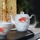 千紅窯醴陵釉下手繪金魚(yú)戲水白泥茶壺泡茶家用帶過(guò)濾手執壺功夫茶具單壺