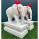 晟煦石雕大象一對漢白玉吉祥如意象商鋪酒店庭院門(mén)口裝飾動(dòng)物吉象擺件 漢白玉高度40厘米一對