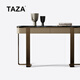 TAZA大理石玄關(guān)桌現(xiàn)代大戶型入戶不銹鋼端景臺(tái)靠墻意式輕奢玄關(guān)臺(tái) 藍(lán)寶石奢石面 1.2m 玄關(guān)