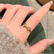 花有心柿在逃公主金色蝴蝶結(jié)鈦鋼戒指女小眾設(shè)計(jì)素圈戒指輕奢高級(jí)感食指環(huán) 金色蝴蝶結(jié)戒指-鈦鋼 7號(hào)（建議100-120斤選）
