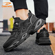 德?tīng)柣荩―EERWAY）老爹鞋男鞋2026春夏季鞋子男士休閑鞋網(wǎng)面厚底增高運動(dòng)鞋 黑色 43