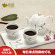 恒福整套茶具套裝定窯白瓷高端功夫茶壺茶杯帶托盤(pán)國(guó)畫(huà)大師賴(lài)少其作品 石斛花托盤(pán)組