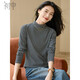 初申 春秋厚長(cháng)袖T恤女條紋半高領(lǐng)百搭保暖打底衫上衣S144S3004