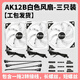 臺達(dá)（DELTA） ak12b  12厘米機(jī)箱風(fēng)扇  散熱器風(fēng)扇低音工業(yè)級散熱智能溫控 風(fēng)冷排風(fēng)扇電腦臺式機(jī)箱風(fēng)扇 ak12b白【三支裝】(工包)