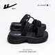 回力涼拖鞋子女夏季新款一腳蹬厚底外穿涼鞋女 1528 黑色  38 