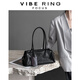 VIBE RING輕奢大容量牛皮單肩包2025新款高級感斜挎包 黑色