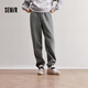 森馬（Semir）休閑褲女加絨加厚保暖松緊腰長褲2024冬新款寬松束腳衛(wèi)褲百搭 花灰色調(diào)00300 L 165/70A