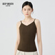 深呼吸DEEP BREATH女裝簡(jiǎn)約V領(lǐng)針織打底吊帶衫背心女A301200 烏木棕 S (2)