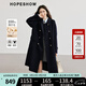紅袖100%綿羊毛呢大衣冬季2024新款女裝學(xué)院風(fēng)落肩高級翻領(lǐng)雙面呢外套 藏青495 L