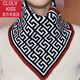 clolv kiss春秋冬針織圍脖保暖護頸假領(lǐng)方便套頭脖套懶人圍巾男女通用三角巾 三角套頭圍脖-萬(wàn)福紅邊偏小一點(diǎn)