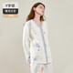 婧麒（JOYNCLEON）【清倉】春夏云慕絲月子服產(chǎn)后喂奶孕婦睡衣女哺乳家居服長袖套裝 【銀河之戀-Y字領(lǐng)】 M碼(適合90-120斤)
