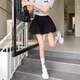 斤慕黑色花苞短褲半身裙褲女夏2025新款氣質(zhì)高腰a字傘裙蛋糕南瓜褲 黑色 M
