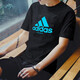 阿迪達斯 （adidas）短袖男春夏跑步休閑運動服圓領(lǐng)健身速干T恤 黑藍JUDO M 