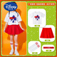 迪士尼（Disney）兒童啦啦隊演出服小學(xué)生民族風(fēng)服裝街舞套裝國潮班服拉拉操演出服 少年-白短袖+紅褲裙(襪子發(fā)帶) 120