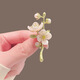 菱夢(mèng) 茉莉花胸針女  復(fù)古氣質(zhì)綠色仿珍珠胸花 西裝胸針 領(lǐng)口別針配飾 茉莉花朵胸針1件（含小禮盒）