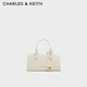 CHARLES&KEITHkerry單肩包簡約掛飾手提斜挎包女生日禮物七夕禮物CK2-30271481 Cream奶白色 小包