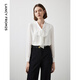 朗姿法式設計感通勤時(shí)尚飄帶領(lǐng)長(cháng)袖襯衫氣質(zhì)內搭高級感襯衣上衣冬 白色 S