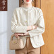 雪夕（XUEXI）媽媽秋裝短款小香風(fēng)開(kāi)衫外套中老年女貴夫人上衣氣質(zhì)風(fēng)衣2025新款