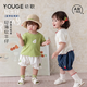 幼歌（YOUGE）嬰幼兒夏季新款輕薄軟牛仔透氣花苞褲時(shí)尚寬松寶寶長(cháng)褲 牛仔藍 110 cm