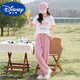 迪士尼（Disney）女童夏季運(yùn)動(dòng)休閑套裝2025中大童學(xué)生夏裝純棉寬松短袖長(zhǎng)褲兩件套 粉色套裝 【2503】(升級(jí)款) 160