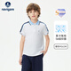 NAVIGARE【5A抗菌】兒童POLO衫短袖2025夏季新款休閑男童短袖T恤上衣 航海假日-白色（親膚抗菌） 160