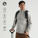 SOSOLEMON秋冬運動(dòng)外套男加絨健身訓練騎行羽毛球連帽防風(fēng)軟殼沖鋒跑步外套 淺灰 L