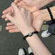 奧斯坦汀黑曜石手鏈情侶轉運串珠貓咪銀曜石手環(huán)七夕情人節(jié)禮物送男女友生 暗夜精靈手串 一對情侶款【異地可分開發(fā)】