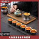 BOSSY七彩孔雀曜變建盞鎏金茶具套裝中式金杯金盞功夫茶具整套商務(wù)禮物 七彩建盞鎏金茶具套裝禮盒裝