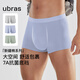 ubras【純棉】透氣網(wǎng)眼男士?jī)?nèi)褲男中腰四角褲3條裝 藍(lán)+鼠尾草+灰XL