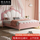 錦尚御苑粉色皇冠公主床現(xiàn)代簡(jiǎn)約兒童床女孩1米5單人小戶型臥室儲(chǔ)物女童床 床+兒童專用獨(dú)立彈簧床墊+2柜 1.8*2.0m【氣壓結(jié)構(gòu)】