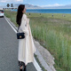 春乏英倫風大衣女2025春秋季新款潮牌風衣外套女中長款小個子上衣女 米白色 M 115-125斤【卡碼拍小】
