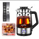 奧克斯（AUX）全自動(dòng)煮茶器黑茶蒸汽煮茶壺自動(dòng)玻璃電熱普洱蒸茶花茶 煮茶器升級保溫壺送6杯 1L