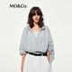 MO&Co.外套2025夏新品UPF50+防曬服抽繩連帽寬松短款戶外MBE2COTT01 薄荷綠色 M /165