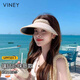 viney草帽女防曬帽子2026新款夏季遮臉發(fā)箍空頂帽草編戶(hù)外女士太陽(yáng)帽 卡其