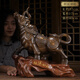 PHTY辦公室書柜擺件總經(jīng)理高級感輕奢高檔牛招財老板桌樹脂裝飾工藝品 [財運如虹-紫檀]小號(抬頭款)