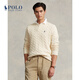 Polo Ralph Lauren 拉夫勞倫【大秀同款】 男裝 經典款絞花編結棉質針織毛衣RL13138 101-白色 M