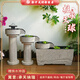 荷府家居 家居中式庭院噴泉流水?dāng)[件循環(huán)水 戶外花園魚池景觀布置露臺造景裝飾 四階噴泉流水+方缸