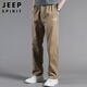 JEEP SPIRIT吉普休閑褲男春夏季直筒褲子男士潮流百搭商務(wù)男褲 土黃 2XL