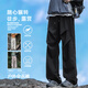MAYBEYOND工裝褲男士夏季薄款戶外直筒冰絲褲美式運(yùn)動(dòng)休閑褲子男MA93黑色XL