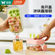 雙槍冰塊模具冰箱自制冰格 食品級(jí)按壓式儲(chǔ)冰盒制 便攜冰壺小號(hào)綠