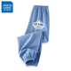 真維斯男童防蚊褲兒童純棉褲子夏季寬松舒適牛仔褲中大童運動(dòng)透氣束腳褲 淺藍 描邊星星x 150