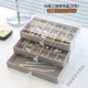 美克杰大容量多層手飾品首飾盒耳釘耳環(huán)項(xiàng)鏈耳飾品展示架戒指收納盒 【灰色】18格+18格+空盤