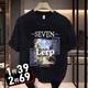 LEEREDPOI2025夏季短袖T恤男美式潮流寬松圓領透氣大碼百搭男女同款上衣服 黑色-LE25LY032514 XL 約120-135斤可穿