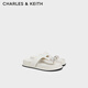 CHARLES&KEITH厚底金屬裝飾人字拖外穿拖鞋生日禮物CK1-70920183 Chalk粉白色 35 （225）