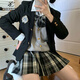 綴櫻正版jk制服西裝三件套裝秋冬穿搭女學(xué)院風(fēng)校供長袖寬松校供百搭 倫敦+黑西裝+淺灰背心+襯衫+領(lǐng)結(jié) M 【90-00斤】