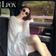 LPOX2025新款針織鏤空毛衣洋氣外套女潮ins寬松顯瘦慵懶女針織衫 白色 S 80-95斤