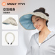 MOLY VIVI2025夏季新款貝殼防曬帽女戶外太陽空頂大檐防紫外線兩用遮陽帽子 淺米色 M