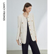 朗姿法式復古高級感氣質(zhì)肌理感短款外套秋新款時(shí)尚醋酸短外套 米白色2 M