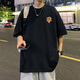 肯奈迪棉質(zhì)寬松短袖T恤男夏季2025新款卡通半袖港風(fēng)chic潮牌男生體恤衫 棉質(zhì)短袖T恤-紙箱小人款 黑色 XL 【170-180cm】